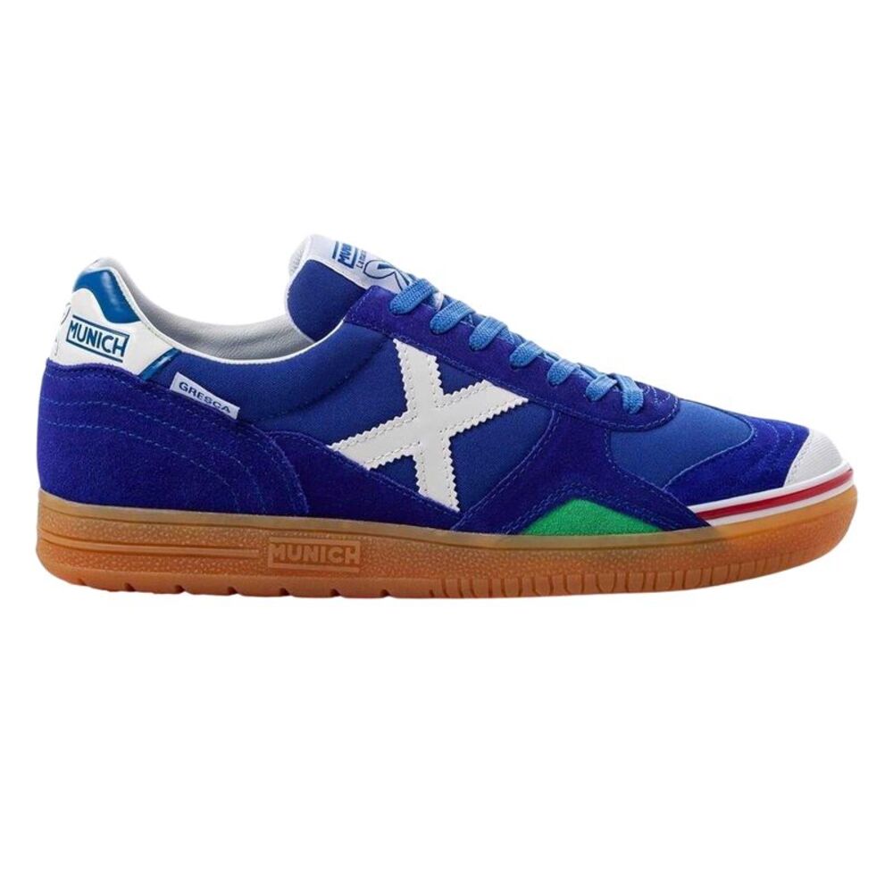 Munich Mens Gresca Signature Reinforced Toe Indoor Football Shoes / Blue/White